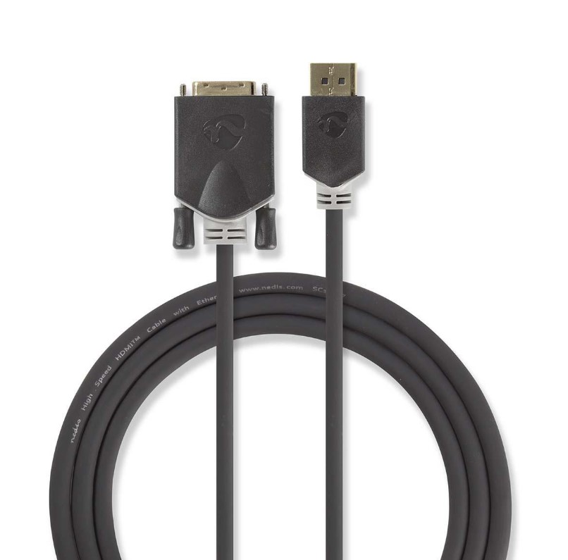 Nedis DisplayPort - DVI kabel, DP Male - DVI-D 24+1-Pin Male, 2m, Highline