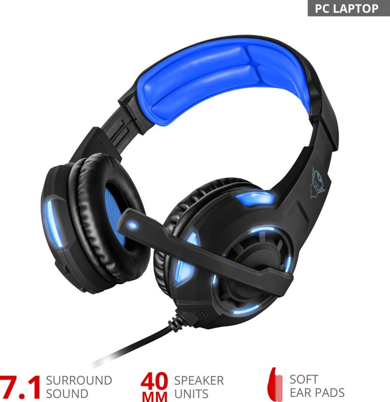 Trust Headset GXT 350 Radius 7.1 Surround Gaming Headset, Over Ear