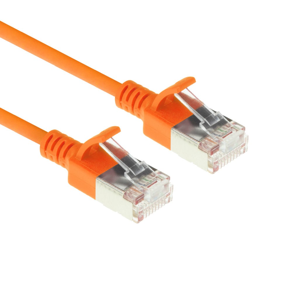 FTP Slimline patchkabel oranje CAT6A 0,5m bulk