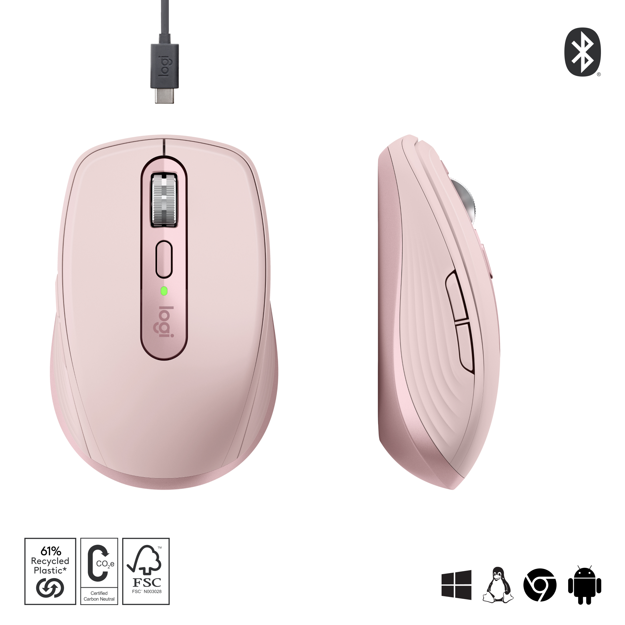 Logitech MX Anywhere 3S Roze