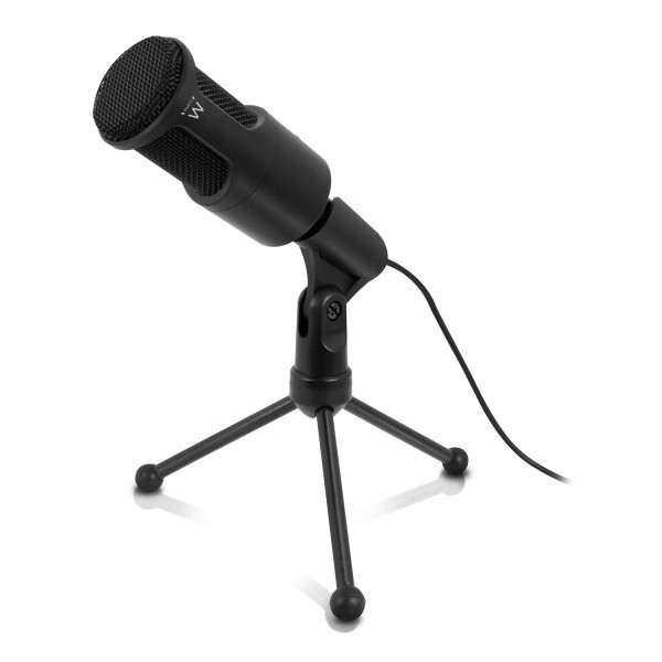 Ewent Mini Tripod Multimedia Microfoon met Noise Canceling, Zwart, EW3552