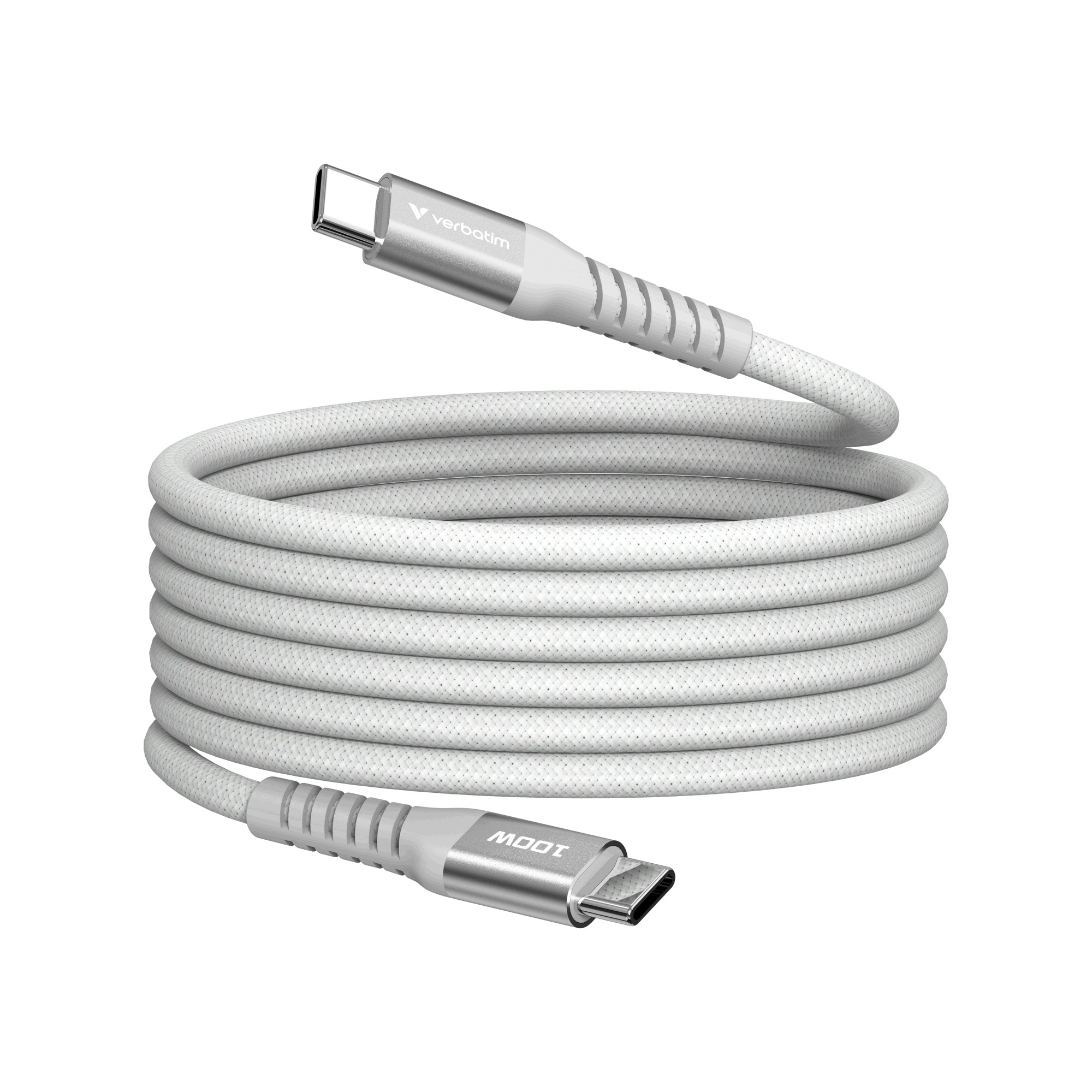 Verbatim Sync & Charge Magnetische Kabel, USB-C, 100W, 1,2m, Grijs