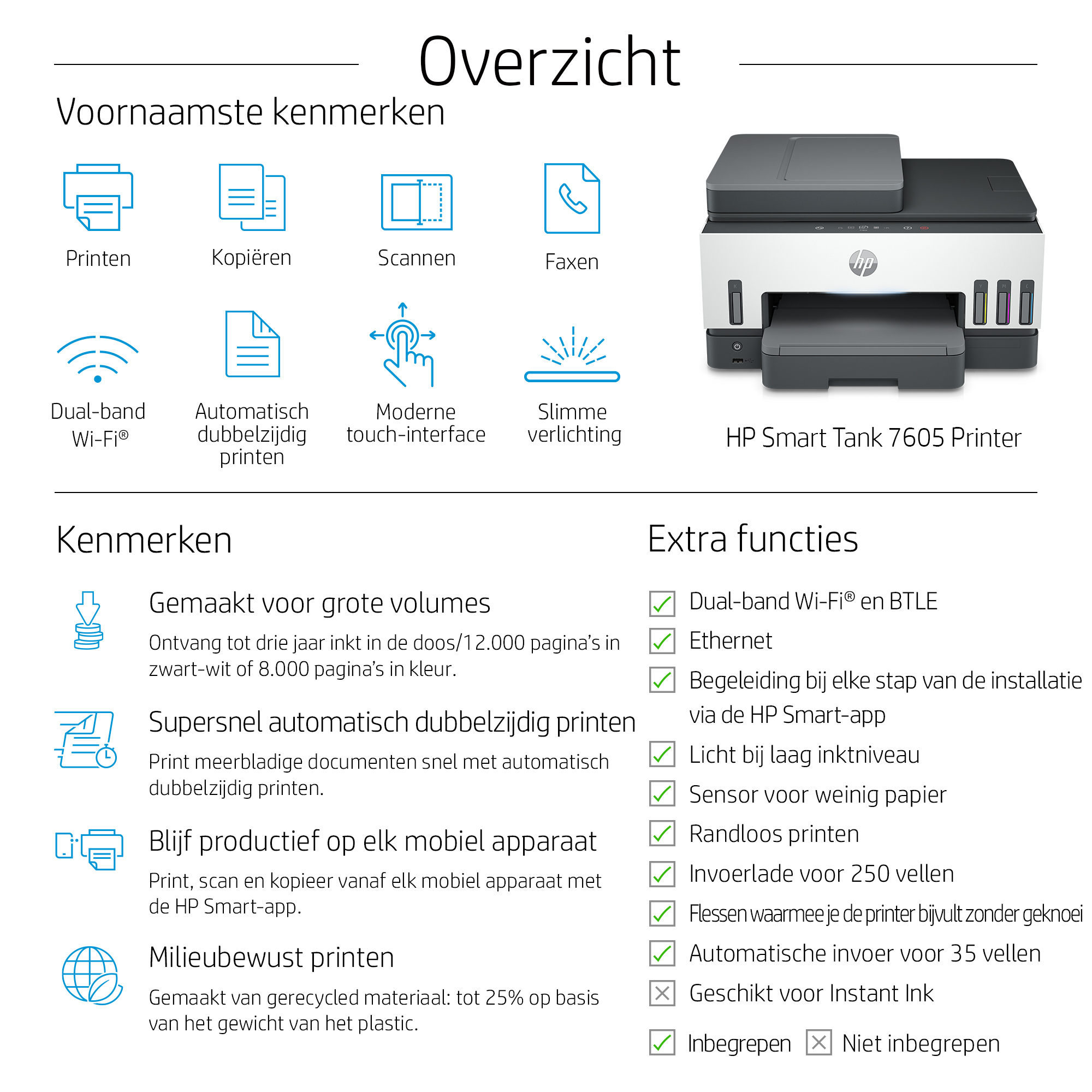 HP Smart Tank 7605 All-in-One Printer - WiFi