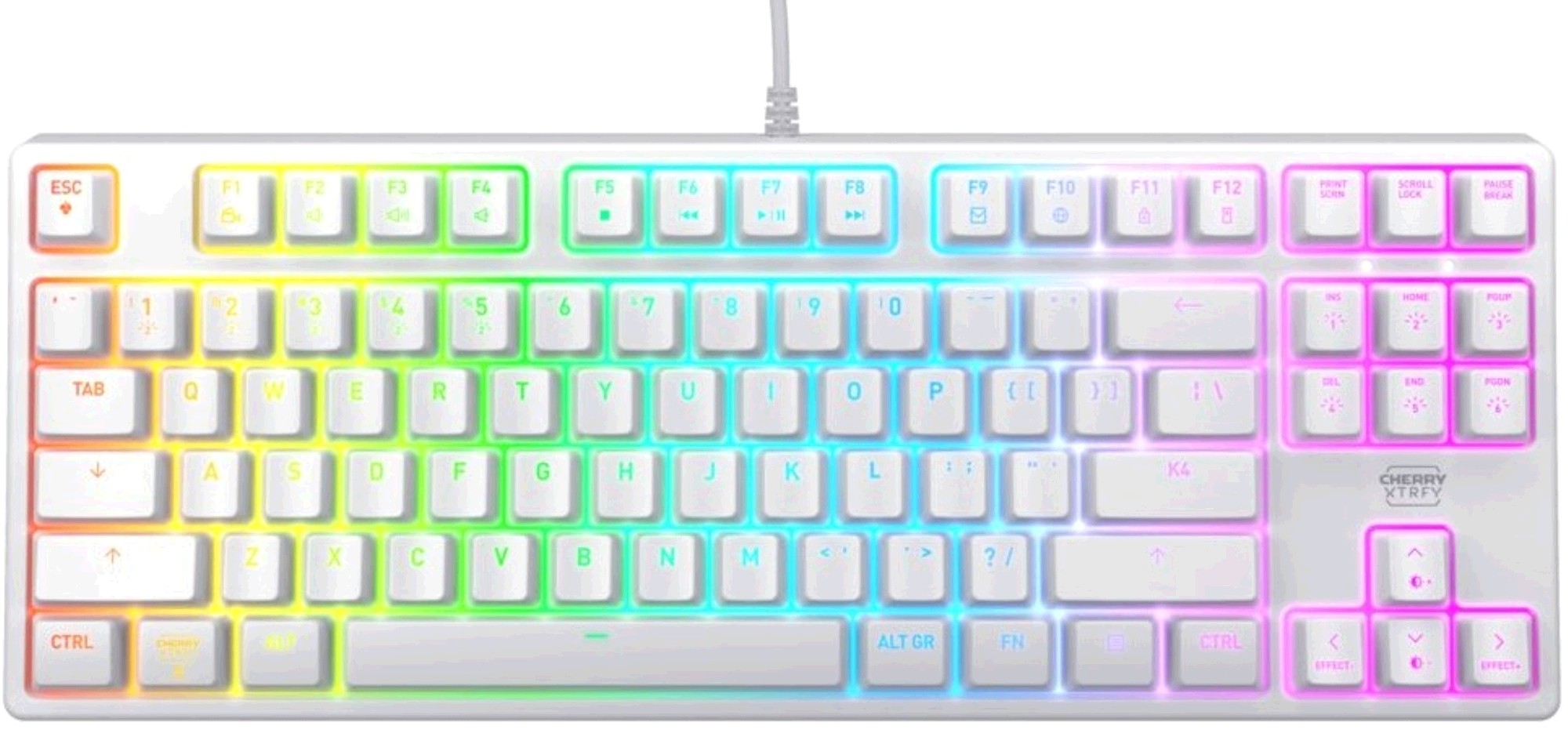 Cherry XTRFY K4V2 RGB TKL, Wit