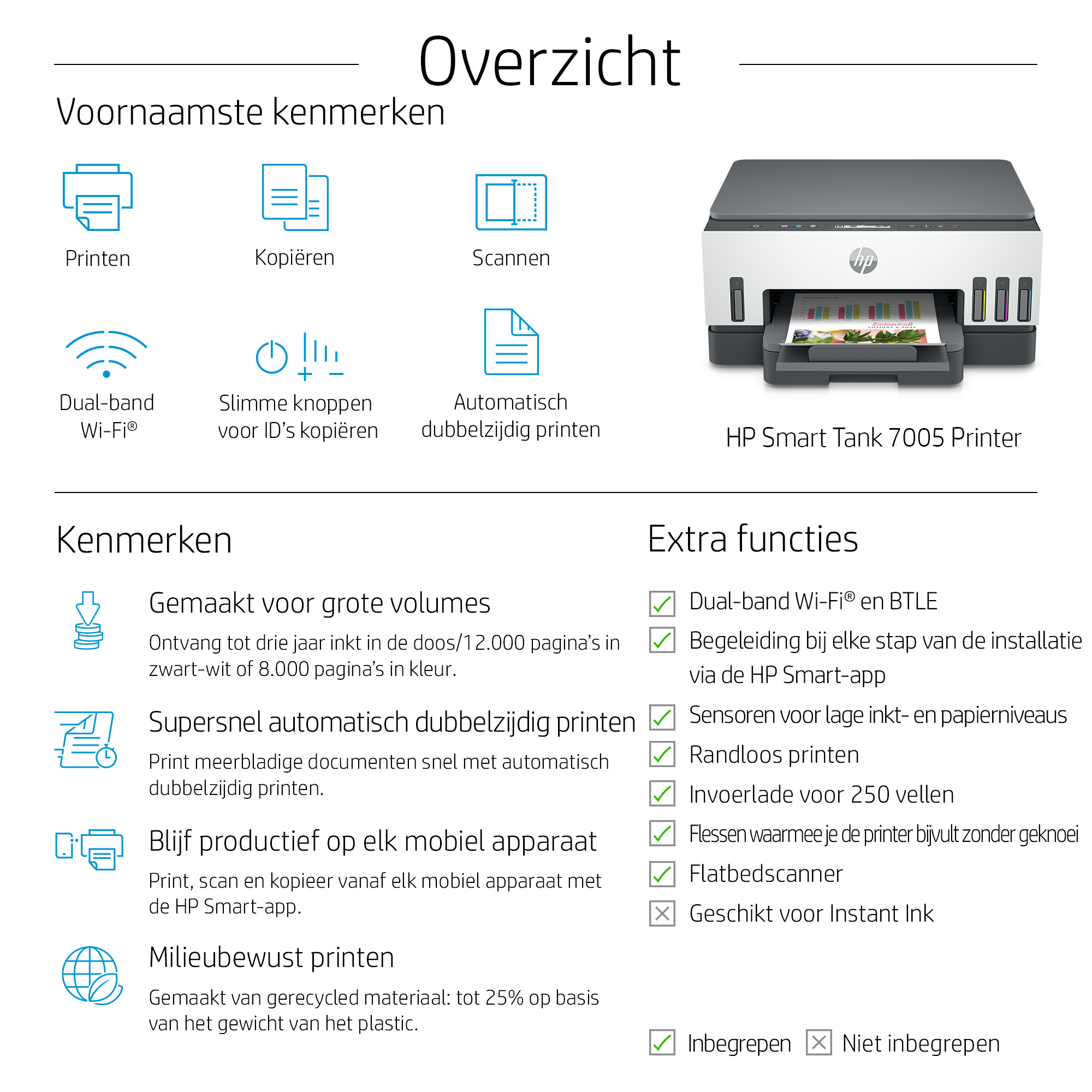 HP Smart Tank 7005 All-in-One Printer - WiFi
