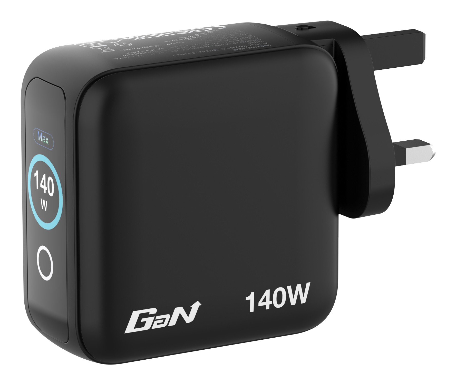 Verbatim Mini GaN Lader met display, 140W, 3x USB-C, 1x USB-A