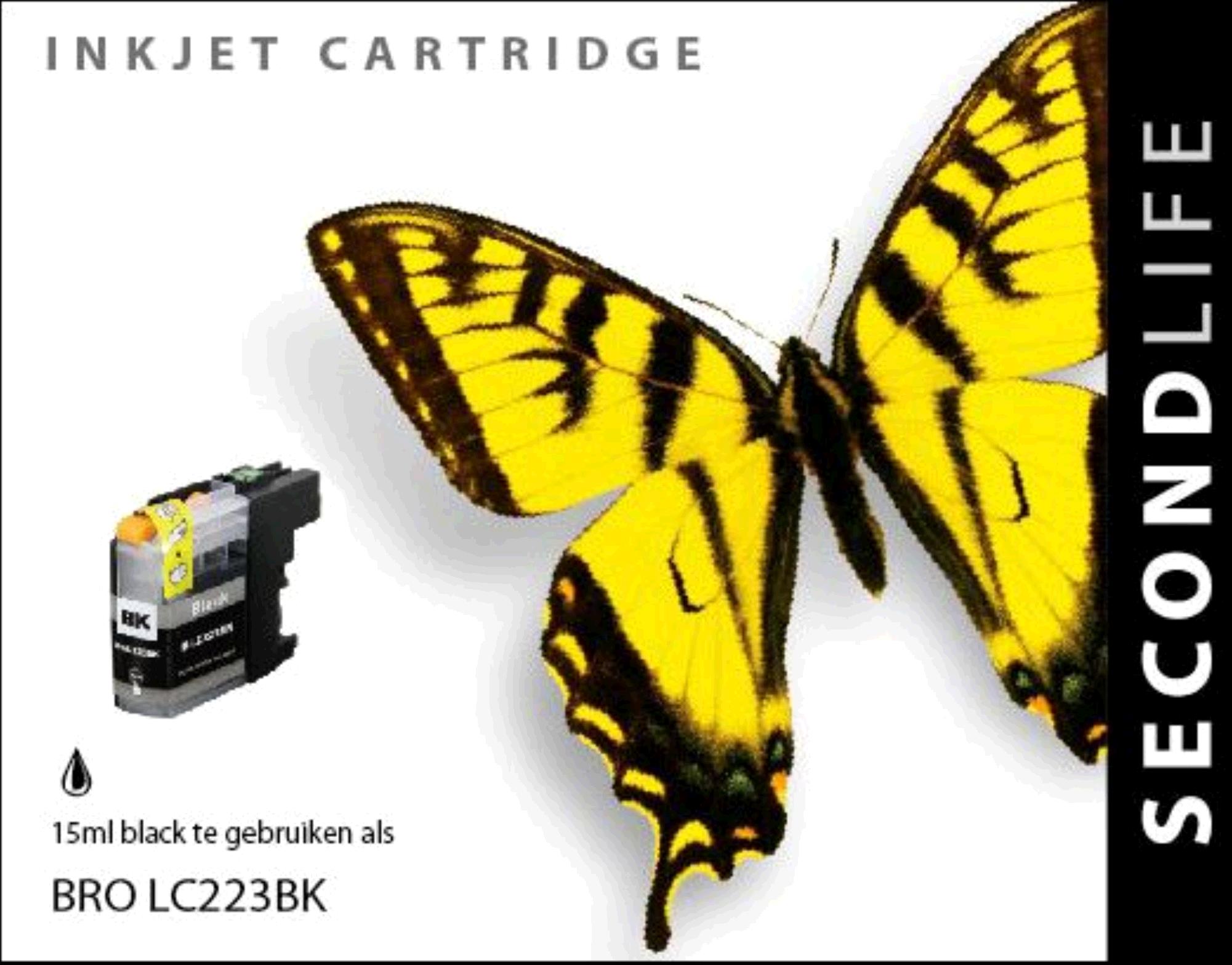 SecondLife Inkt voor: Brother LC-221 / 223 Zwart