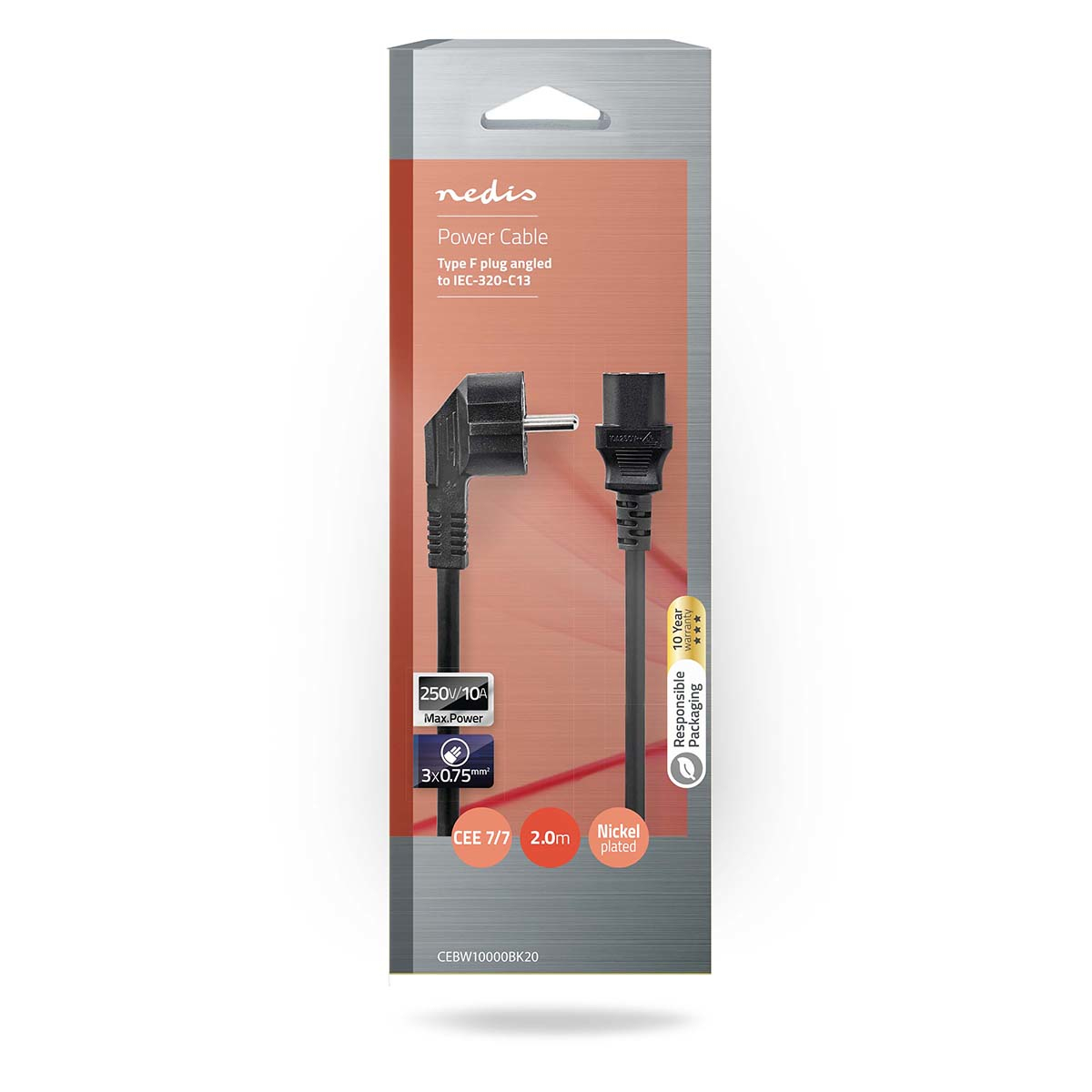 Nedis Stroomkabel | CEBW10000BK20 Nedis Stroomkabel | CEBW10000BK20