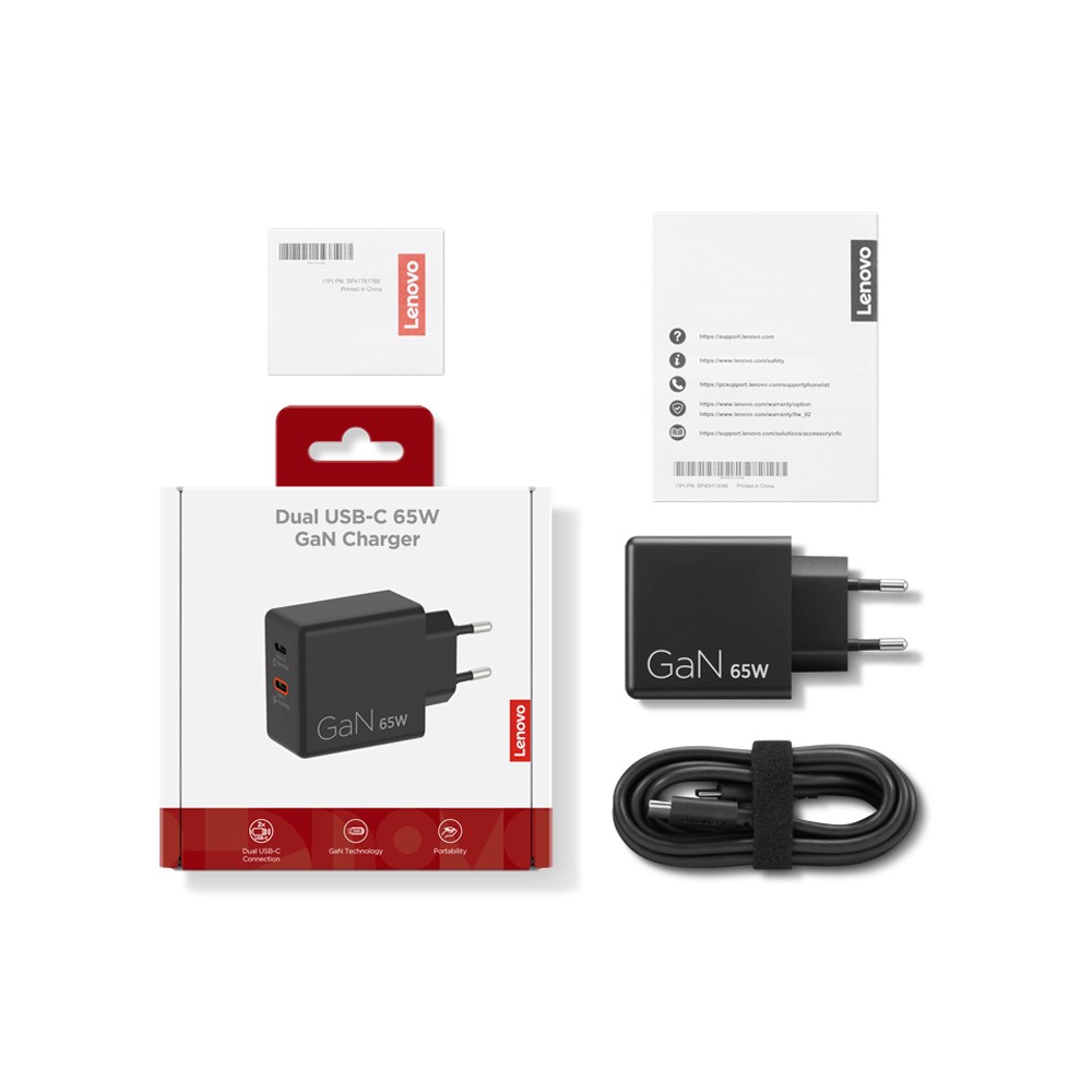 Lenovo Dual USB-C 65W GaN Lader