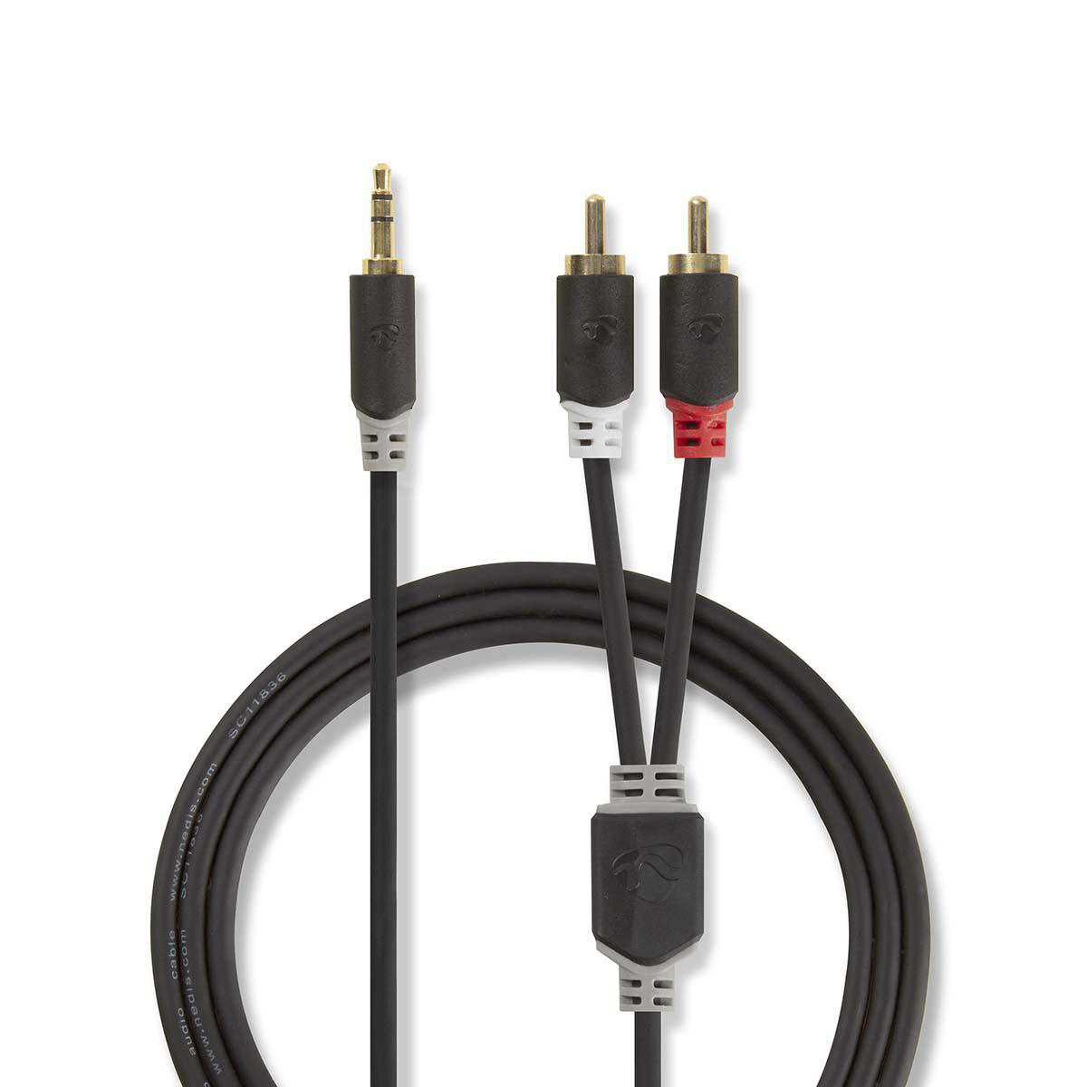 Nedis Stereo Audio kabel, 3.5 mm Male  -  2x RCA Male, 5m, Highline