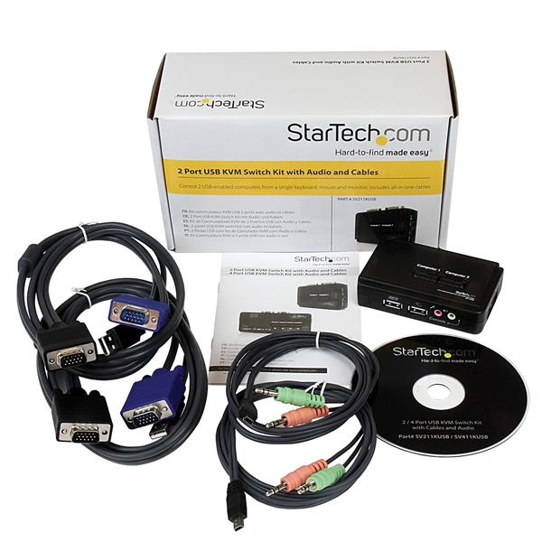 Startech 2 Port USB KVM Switch w/ Audio, SV211KUSB