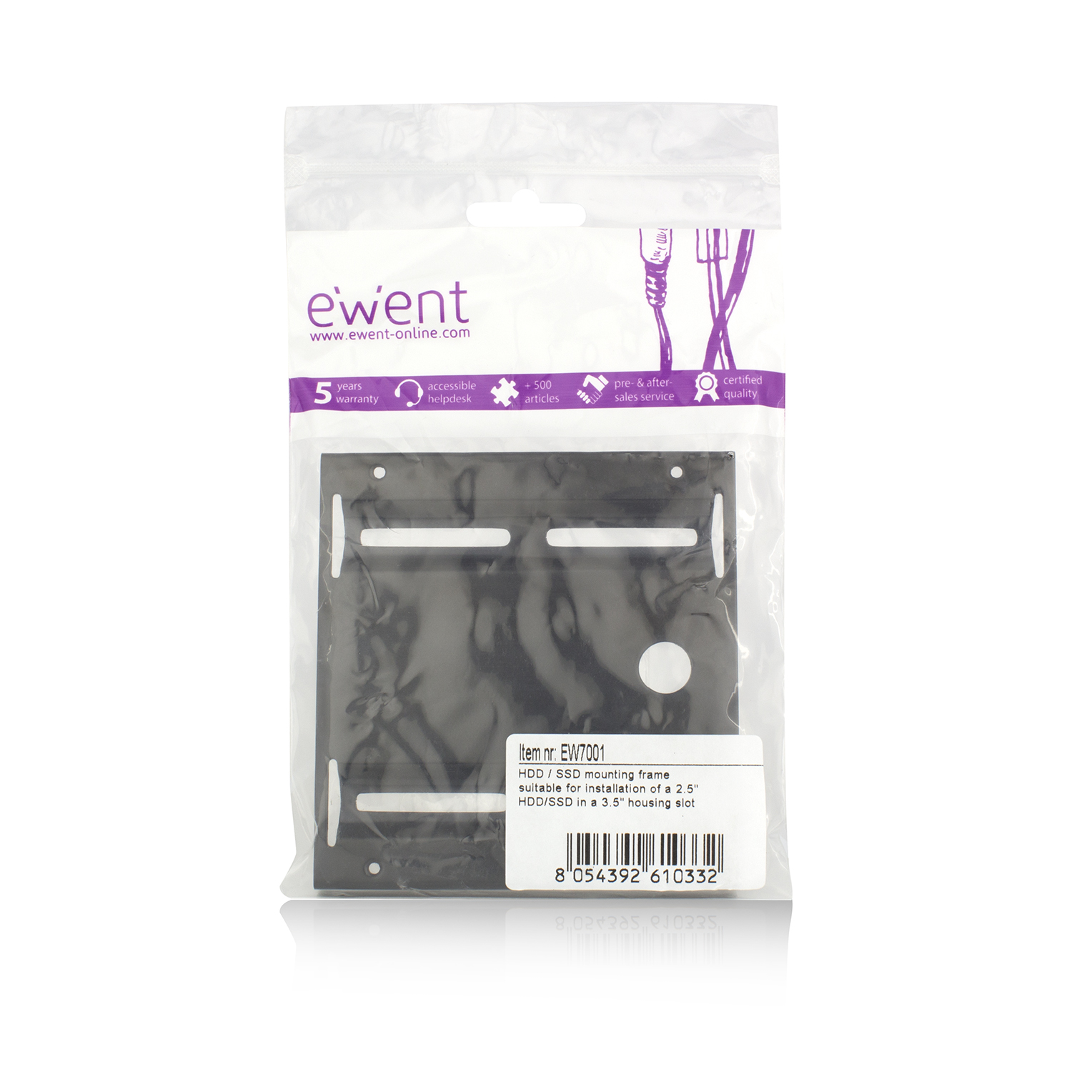 Ewent 2,5" naar 3,5" SSD Bracket, EW7001 Ewent 2,5" naar 3,5" SSD Bracket, EW7001