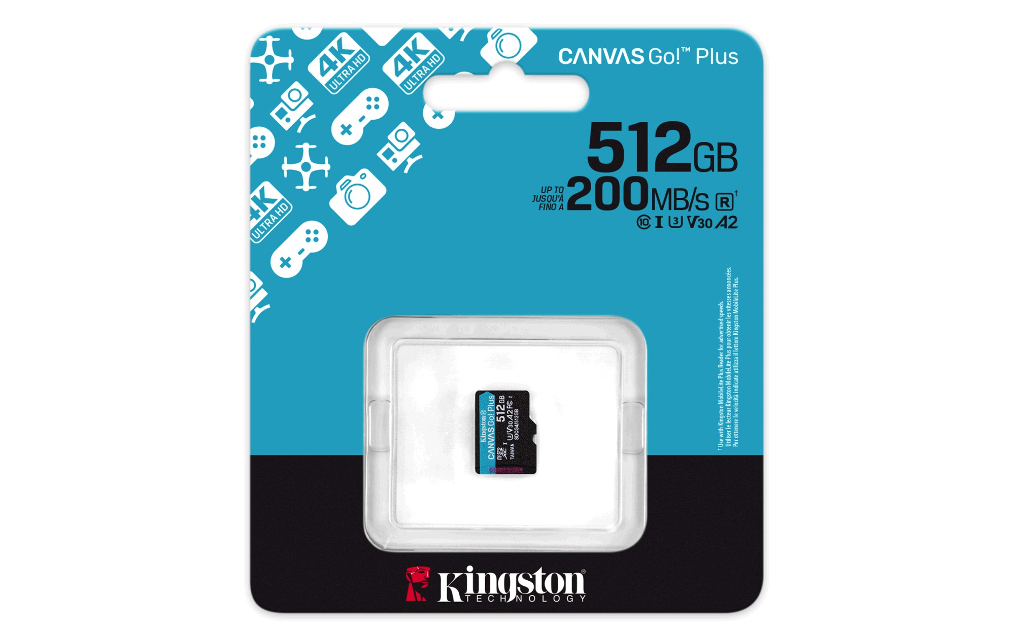 Kingston Flash Canvas Go! Plus 512 GB (gen4), microSDXC