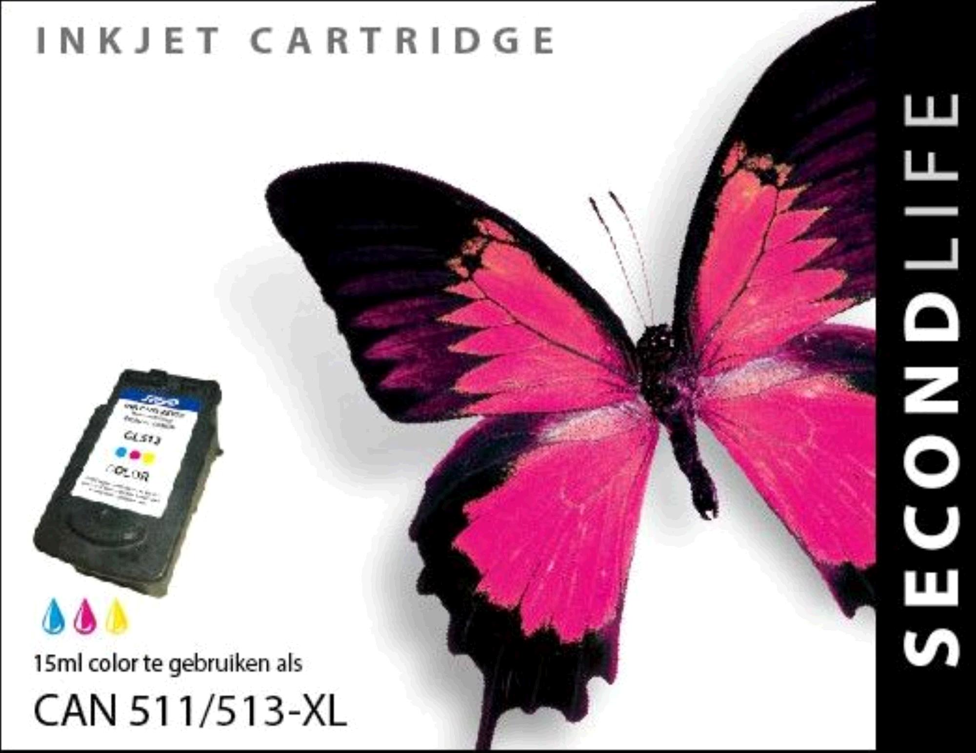 SecondLife Inkt voor: Canon CL-511 / 513 Kleur