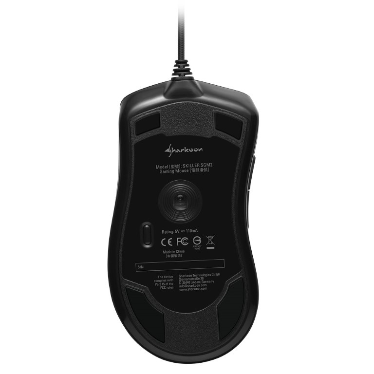 Sharkoon Skiller SGM2, Gaming muis, 6400dpi, Zwart