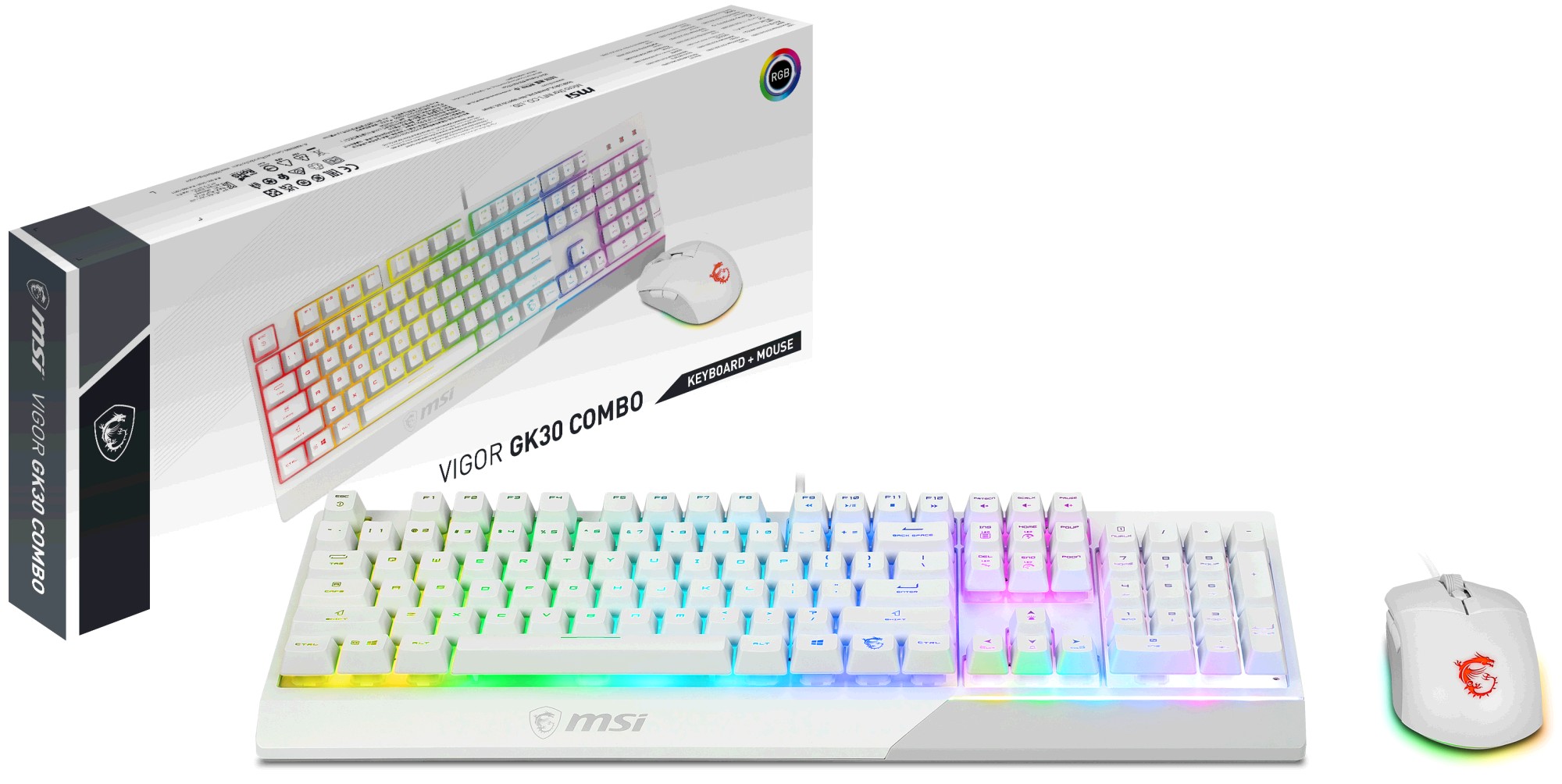 MSI VIGOR GK30 COMBO, Wit