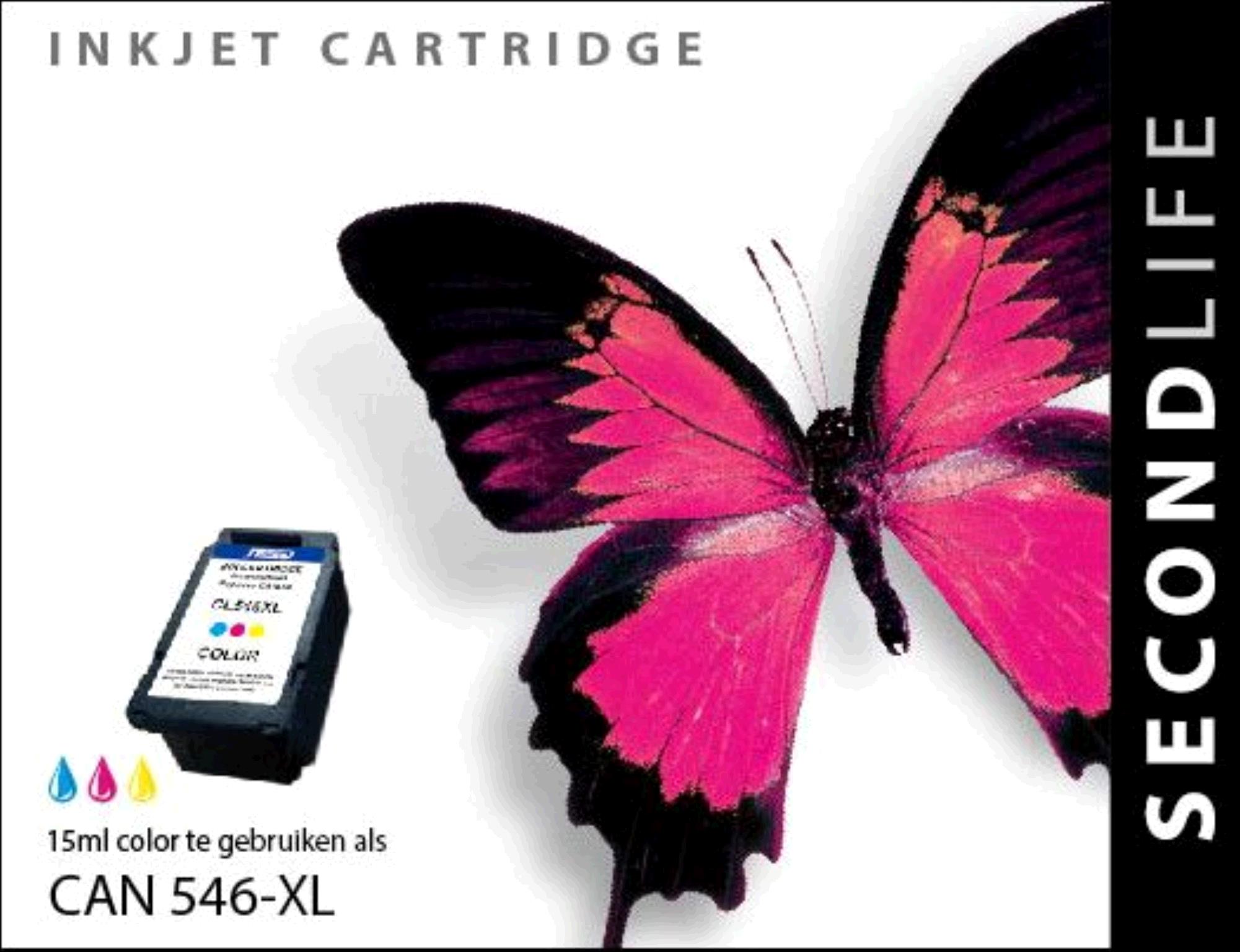 SecondLife Inkt voor: Canon CL-546XL Kleur