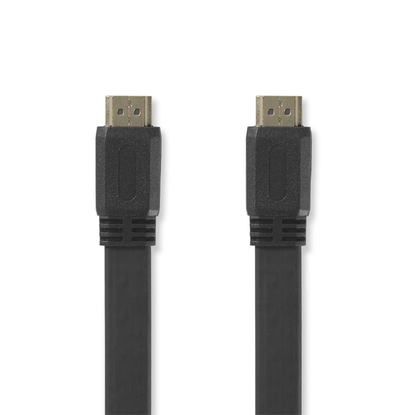 Nedis High Speed HDMI kabel met ethernet Flat, HDMI - HDMI, 2m, zwart