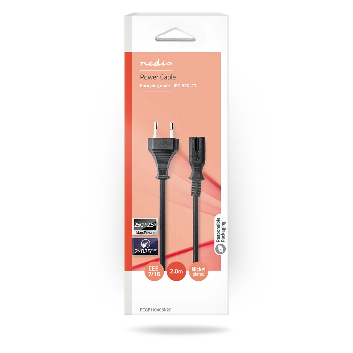 Nedis Stroomkabel | PCGB11040BK20