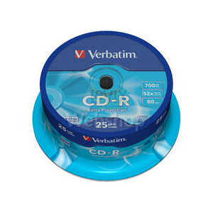 Verbatim CD-R 52x, 700MB/80min, spindle-25 43432