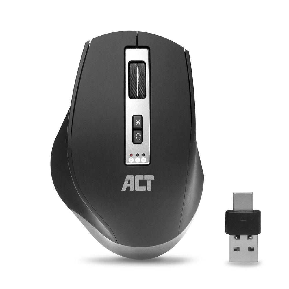 ACT Draadloze Multi-Connect Muis, 600 tot 2400 DPI, zwart