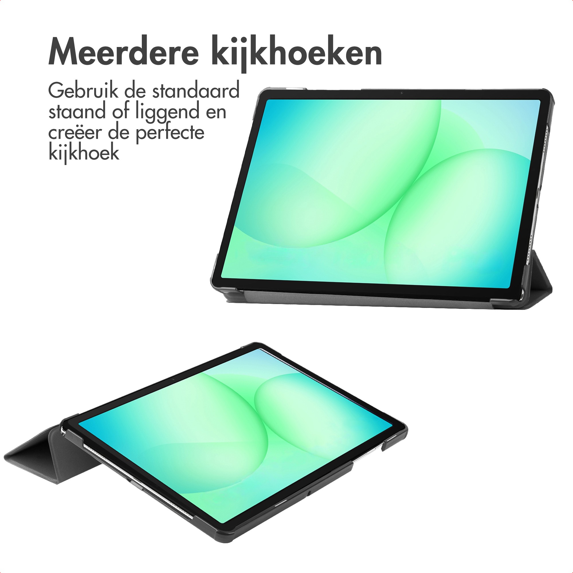 Accezz Trifold Bookcase voor de Samsung Galaxy Tab A9+ / A11+, Zwart