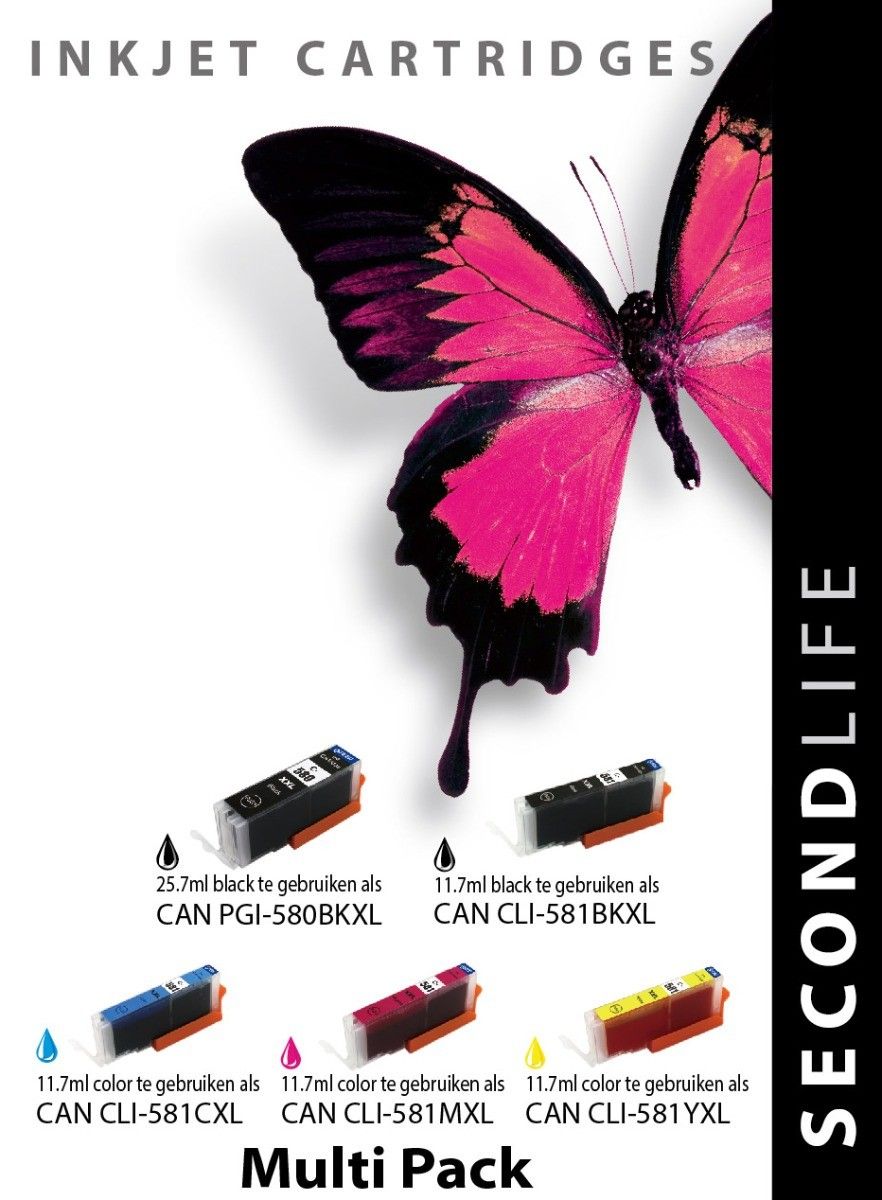 SecondLife Inkt voor: Canon 580/581 Multipack
