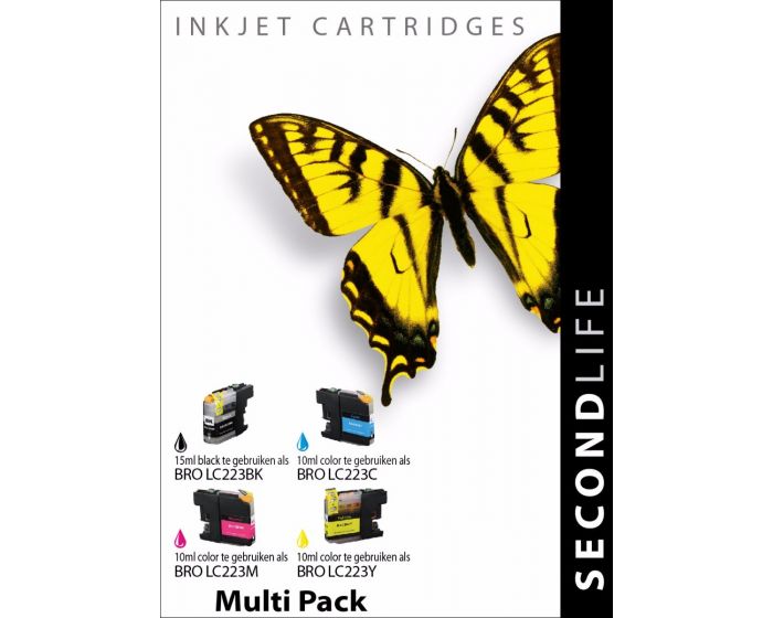 SecondLife Inkt voor: Brother LC-221 / 223 Multipack