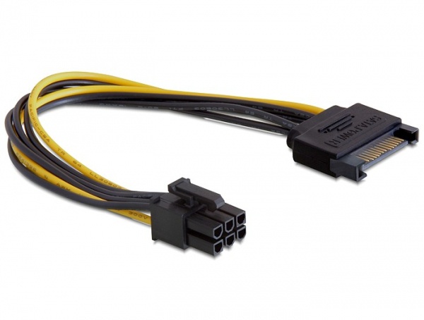  Delock Stroomkabel SATA 15 pin -> 6 pin PCI Express