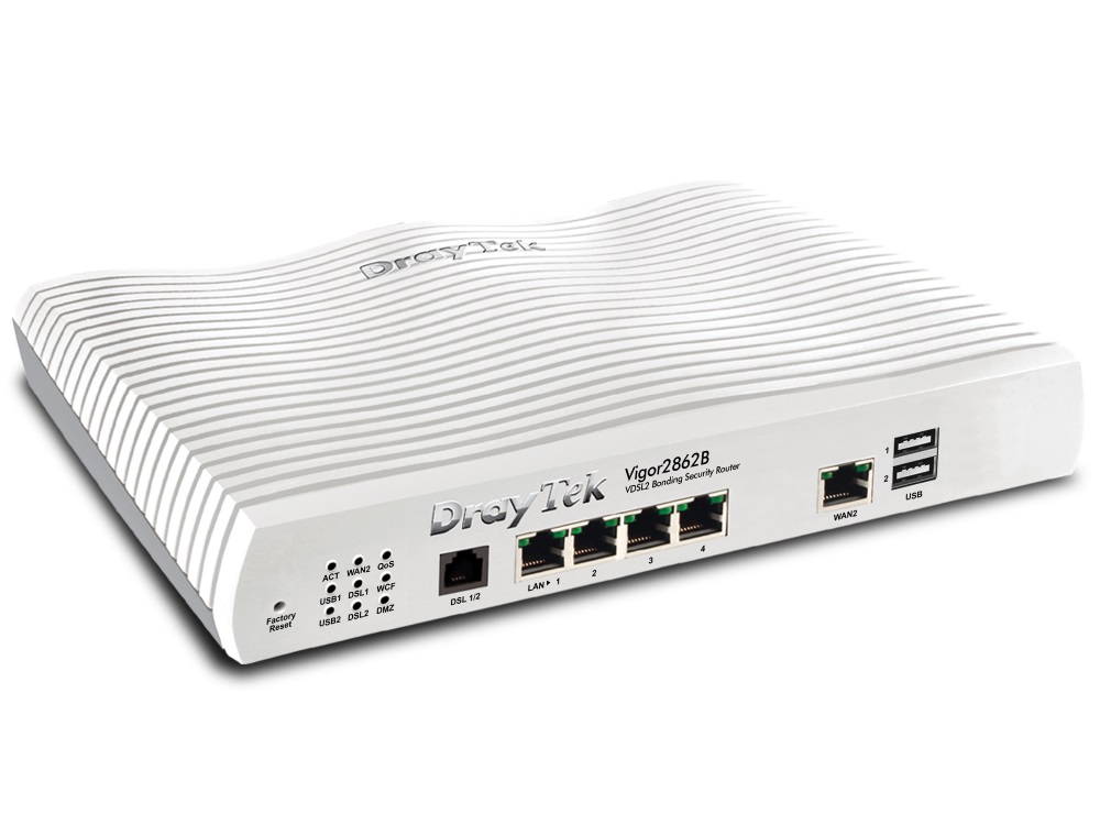 Draytek Vigor V2862 bonded VDSL2-ADSL2+, 3G/4G LTE, 1GB WAN, Annex A, USB