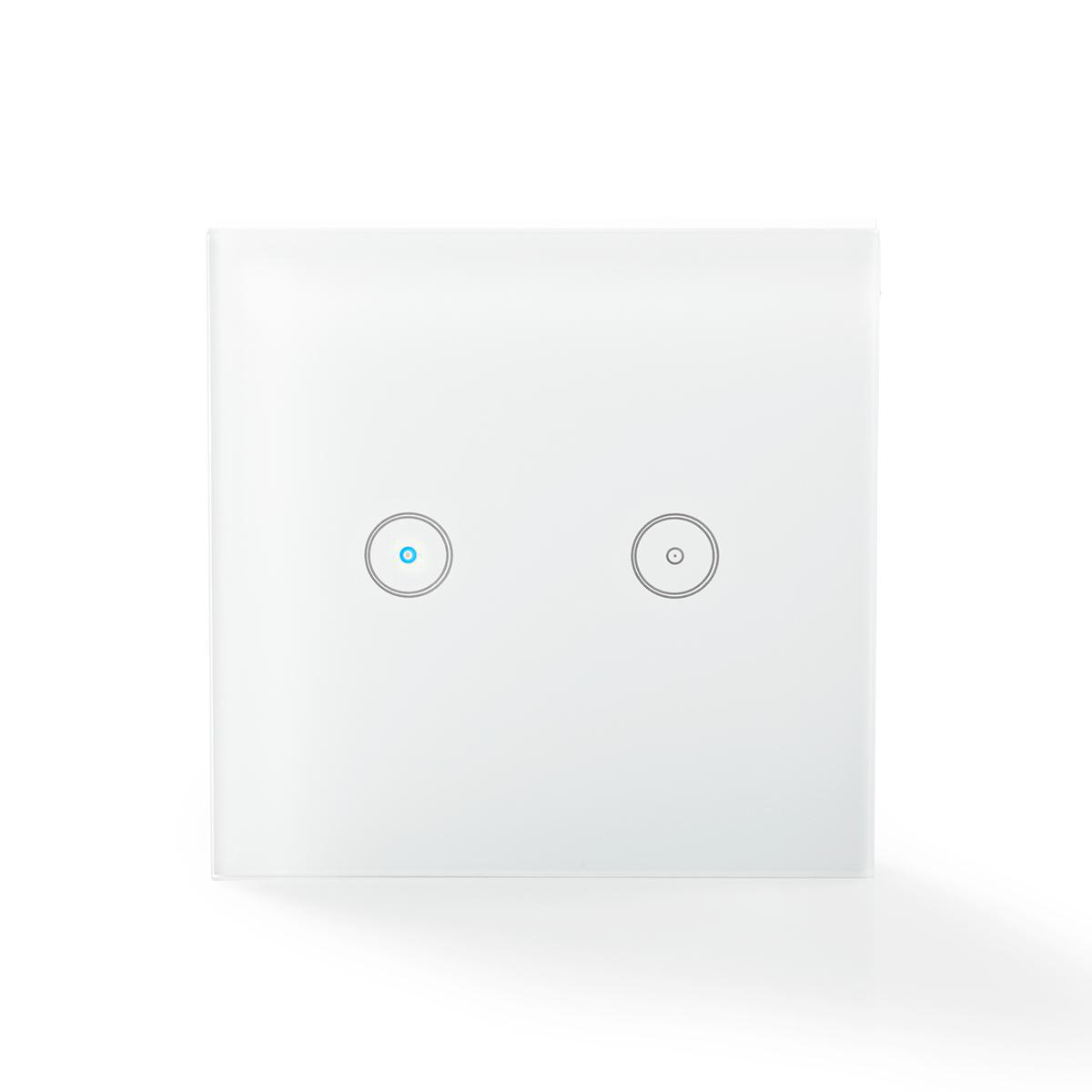 Nedis Wi-Fi smart lichtschakelaar, Dubbel, wit