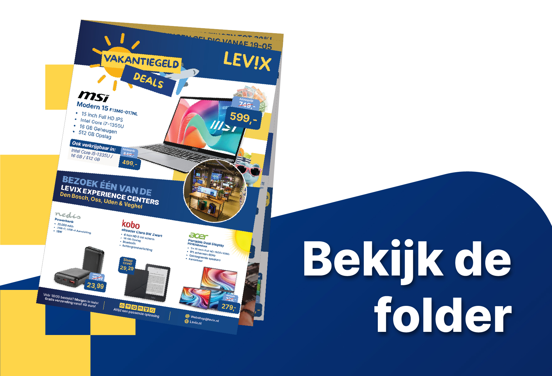 Vakantiegelddeals folderblok mobiel
