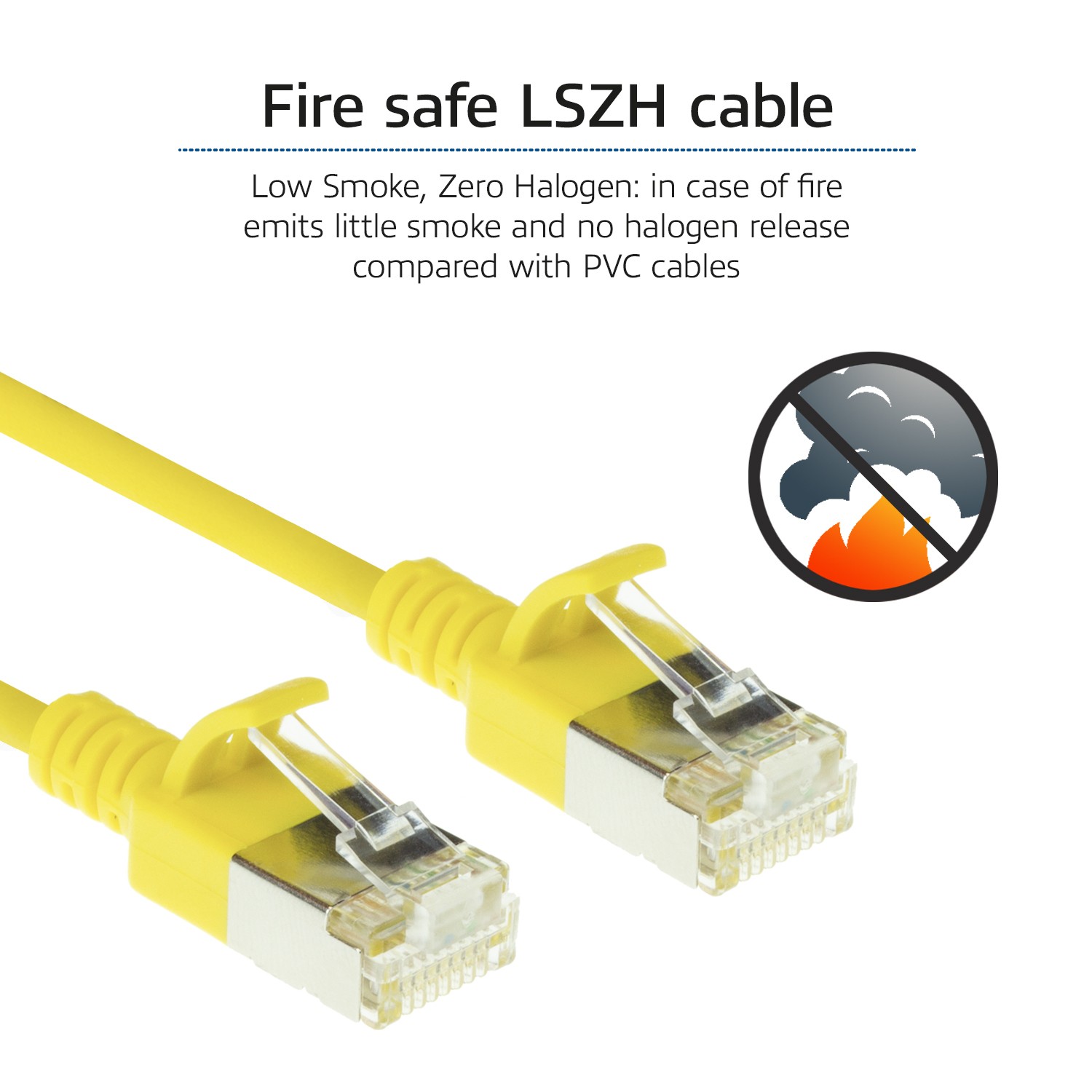 FTP Slimline patchkabel geel CAT6A 2m bulk