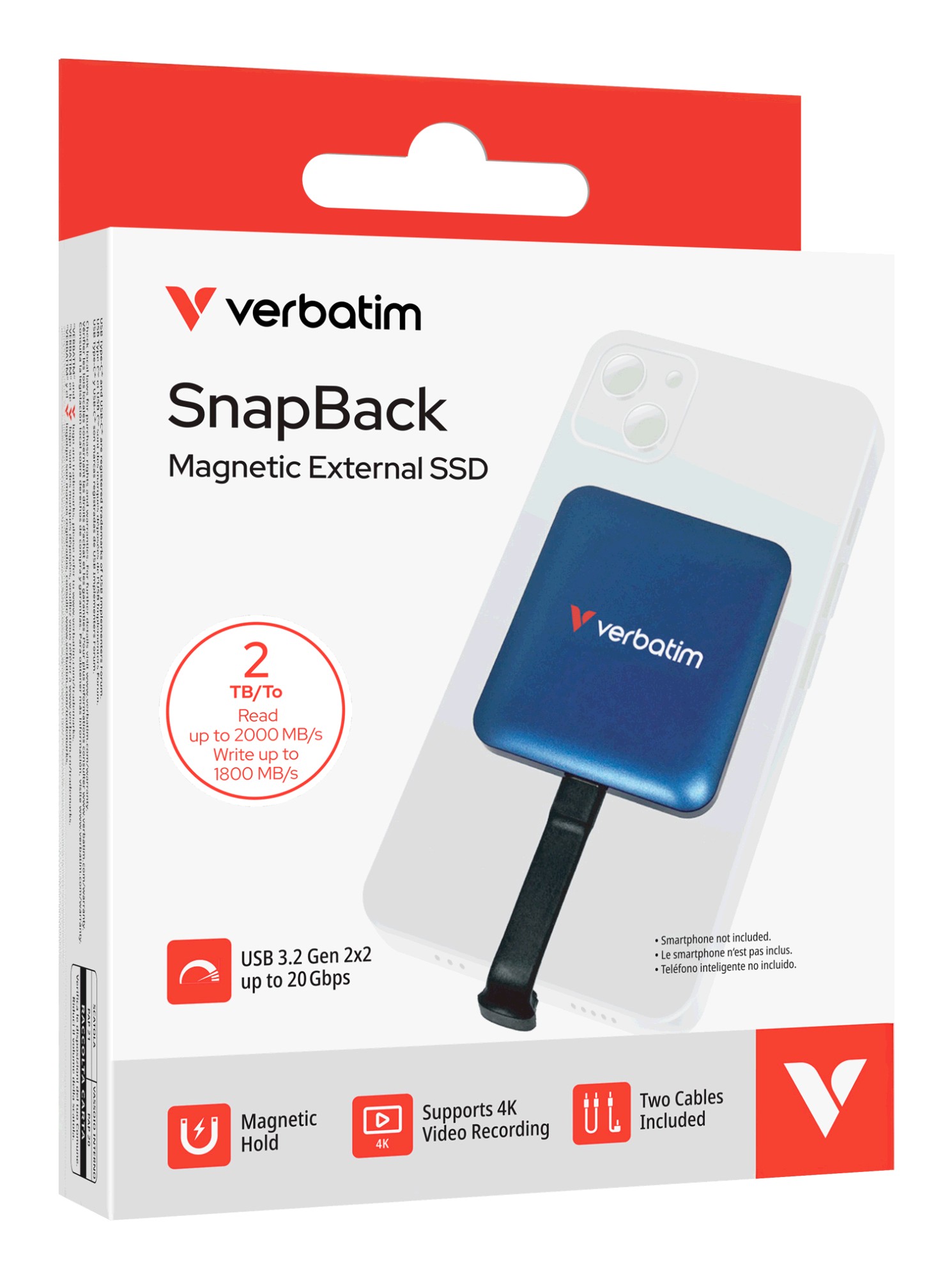 Verbatim eSSD SnapBack, 2TB, MagSafe, Blue Metallic