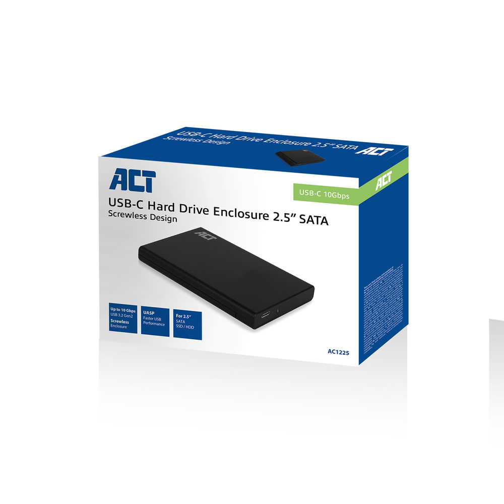 ACT USB-C 3.2 (gen2) schroefloze 2.5 inch behuizing