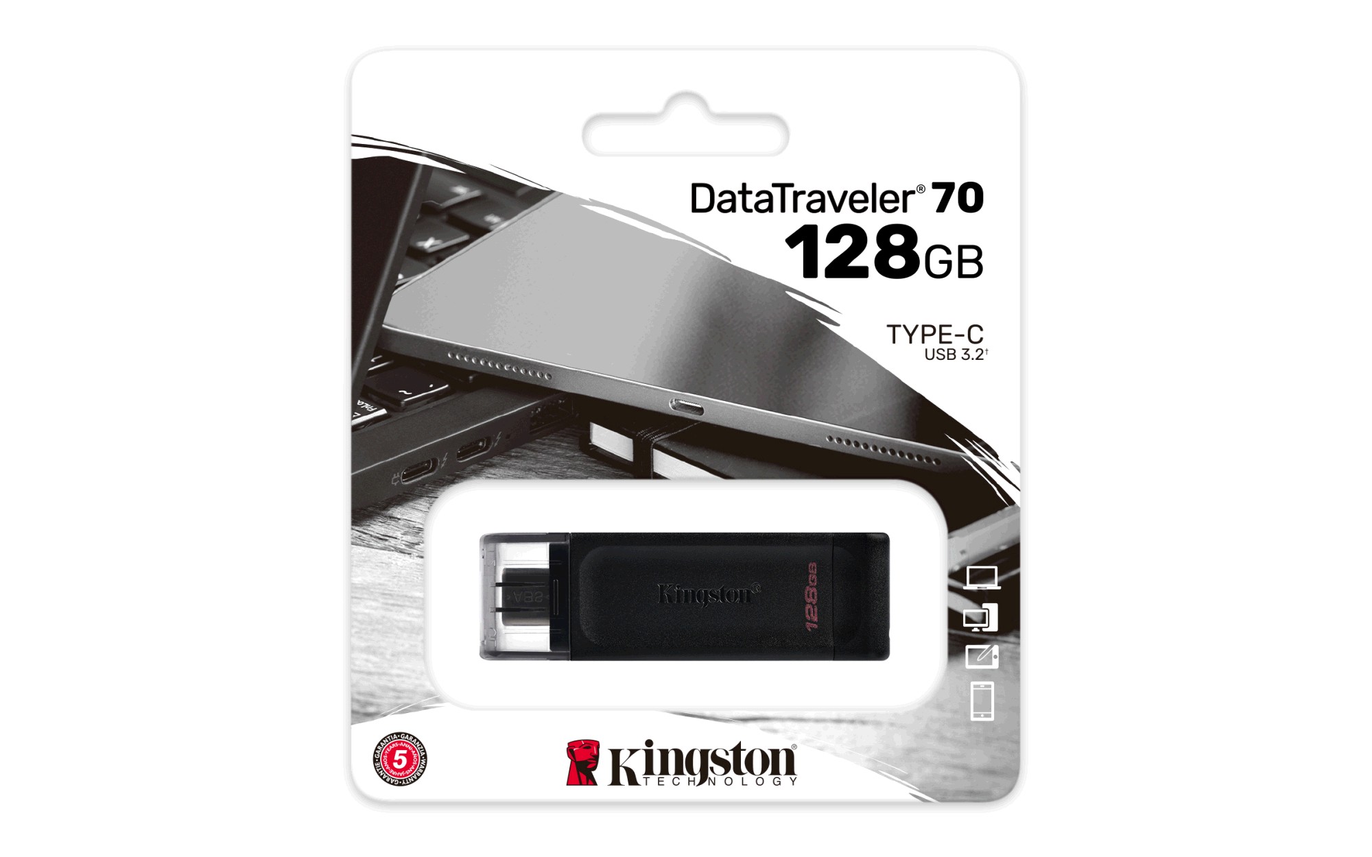 Kingston DataTraveler 70, 128GB, USB-C 3.2(gen1)