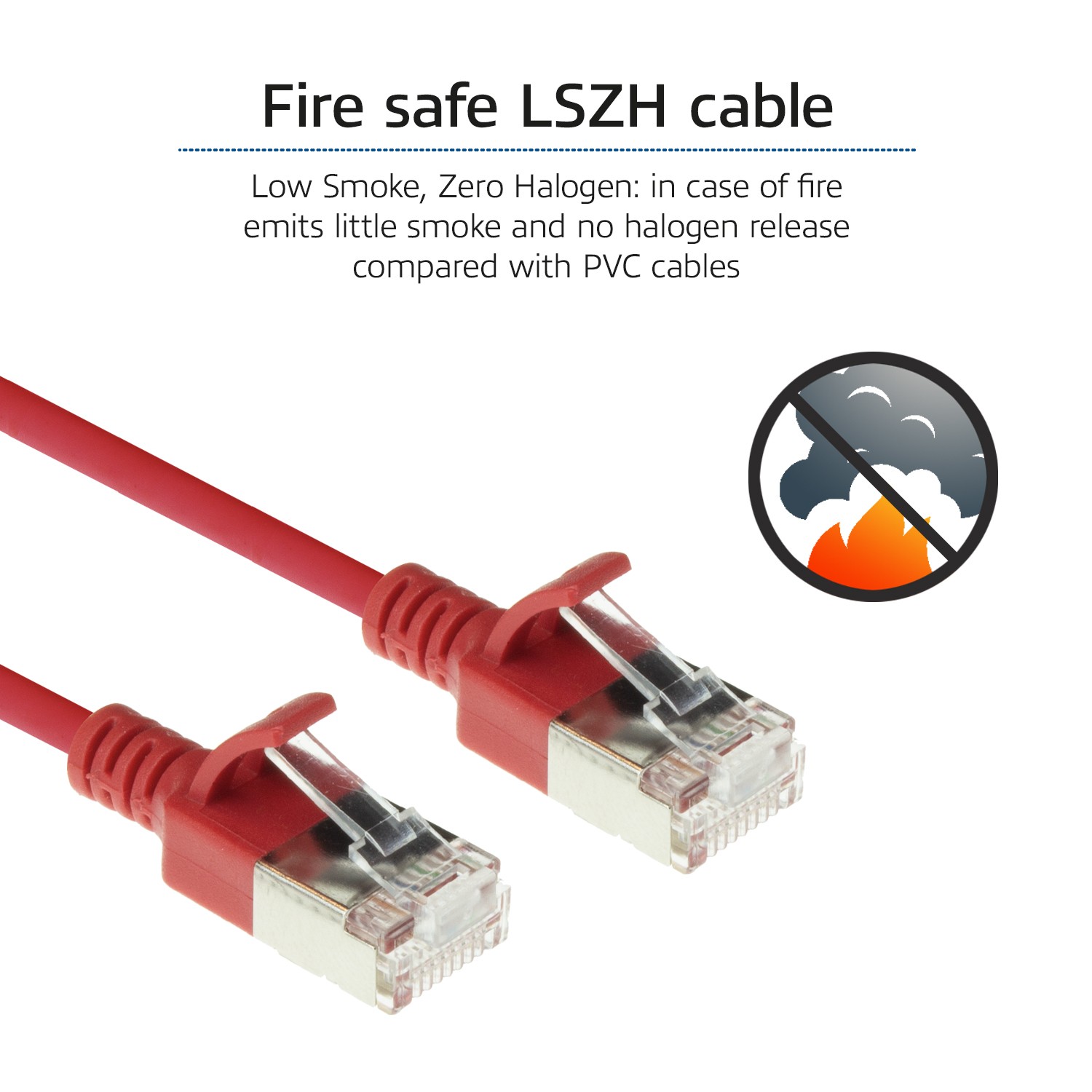 FTP Slimline patchkabel rood CAT6A 3m bulk