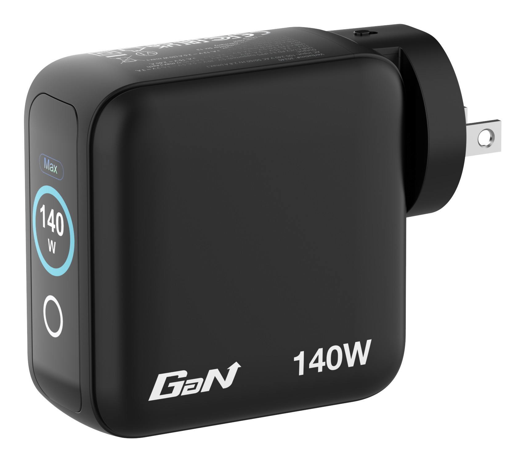 Verbatim Mini GaN Lader met display, 140W, 3x USB-C, 1x USB-A