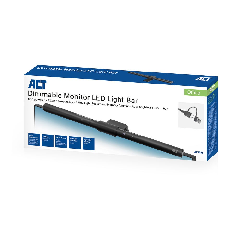 ACT Clip-on laptop LED-lamp, Dimbaar, AC8055