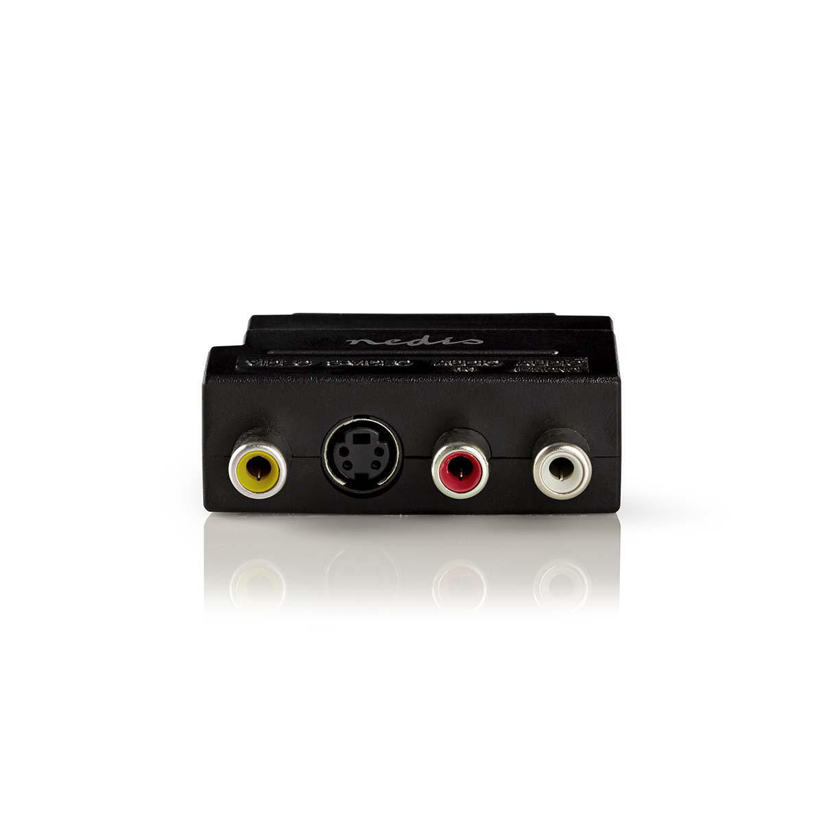 Nedis SCART adapter, SCART Male  -  3x RCA Female + S-Video Female Highline
