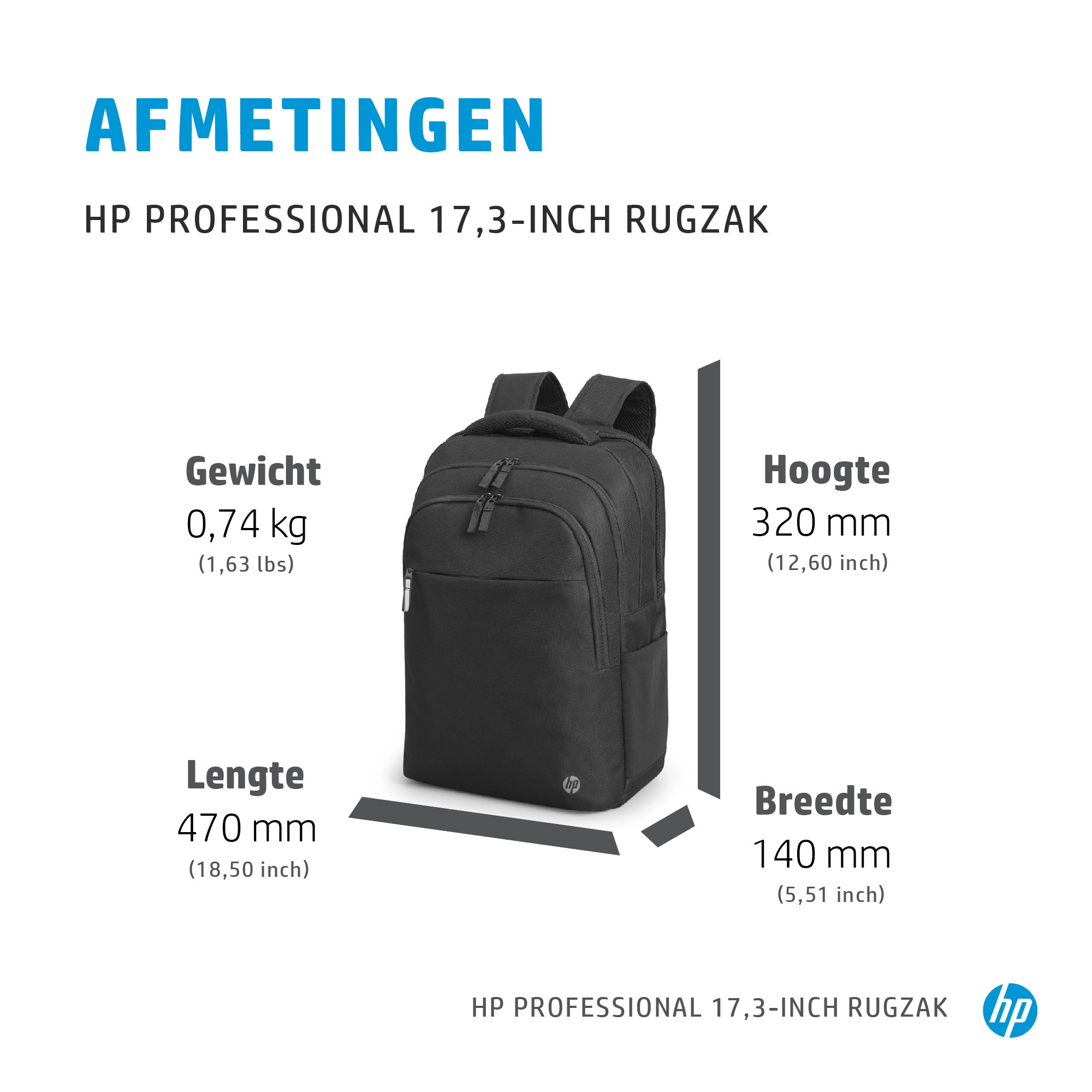 HP Tas Professional 17", Zwart