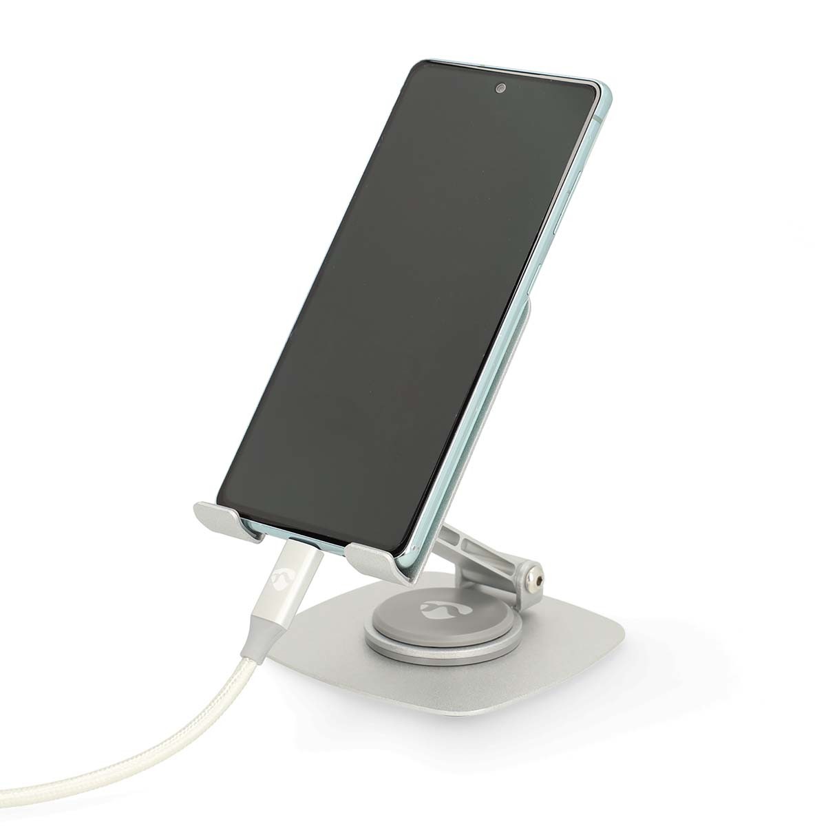 Nedis Smartphonestandaard, Draai- Kantelbaar, Zilver