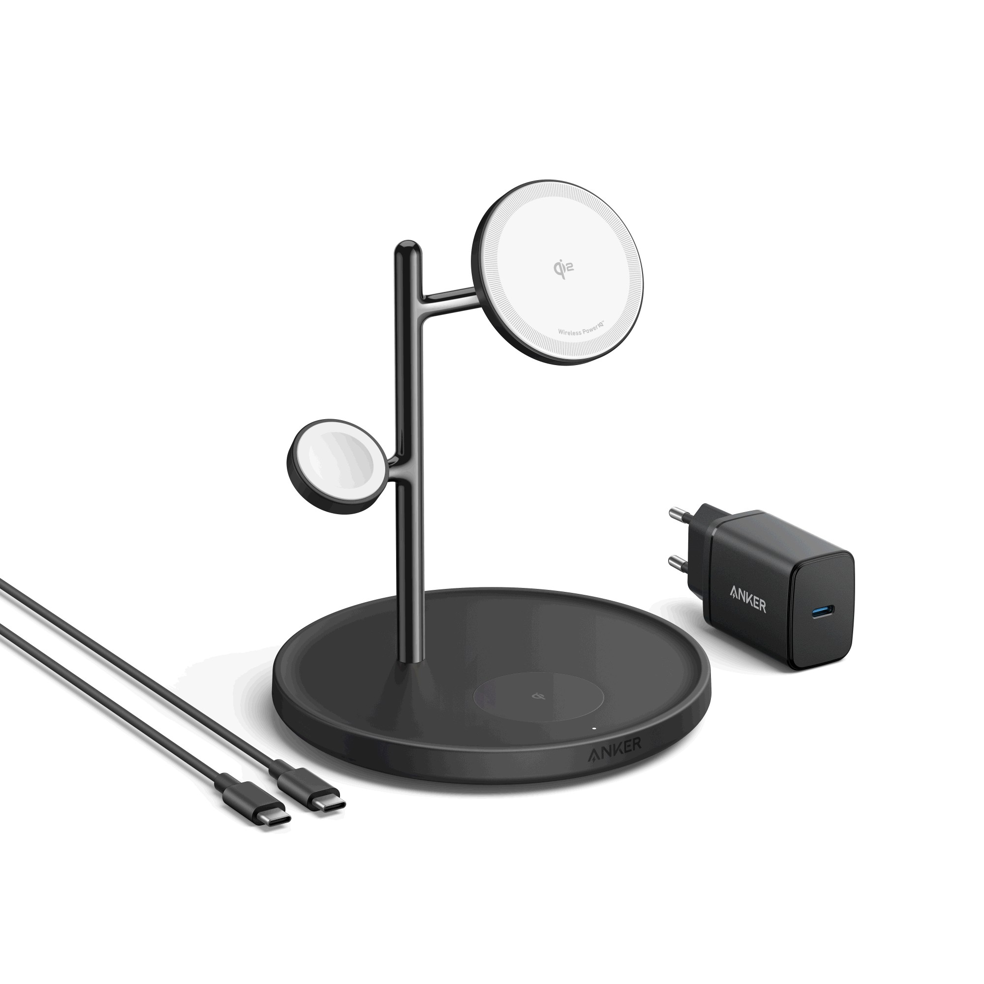 Anker 3-in-1 MagGo 15W Draadloos Oplaadstation, Snellader