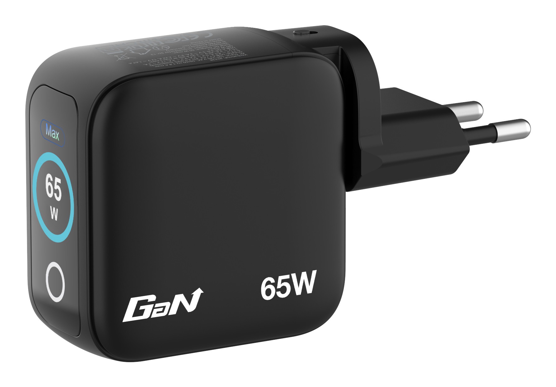 Verbatim Mini GaN Lader  met display, 65W, 2x USB-C, 1x USB-A