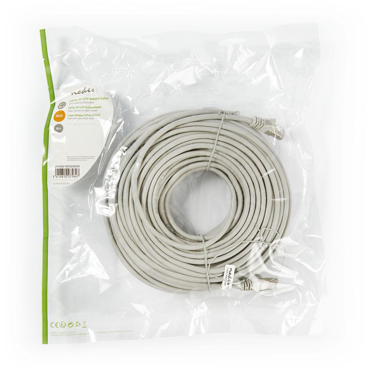 Nedis UTP CAT5e netwerkkabel RJ45, 30m, grijs