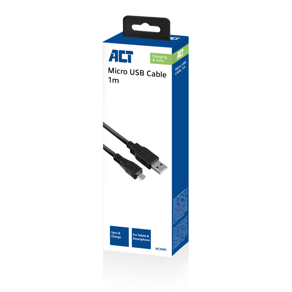 ACT USB 2.0 A to Micro USB, 1m